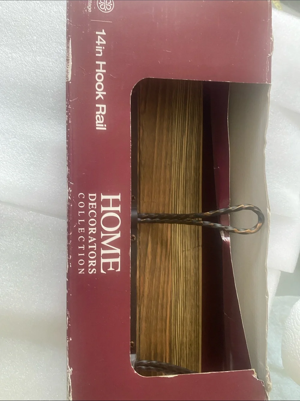 Brown Wood and Bronze Hook Rail new